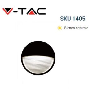 Segnapasso LED 3w Luce Natura Tondo Nero IP65